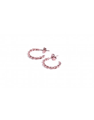 Ropes earrings mat rose gold mini 
